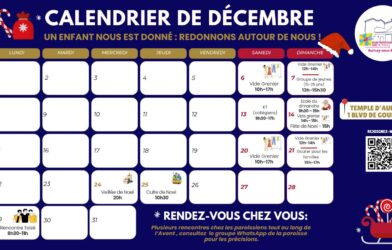 Activités de la paroisse pour le mois de décembre 2025